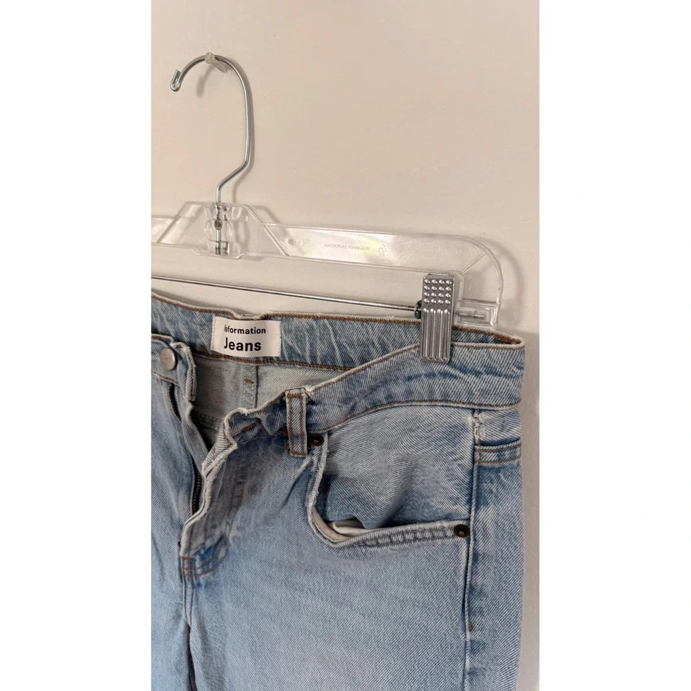 Reformation Julia High Cigarette Jean Tahoe Destroyed Light Blue Distressed 28